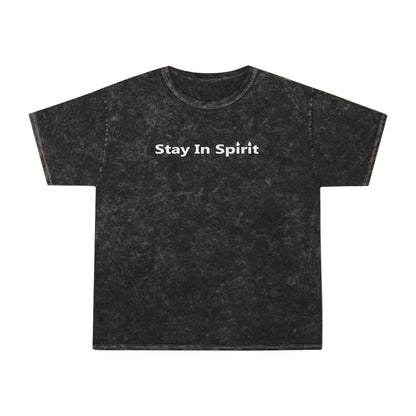 Stay In Spirit White Lettered Unisex Mineral Wash T-Shirt - Stay In Spirit Shop