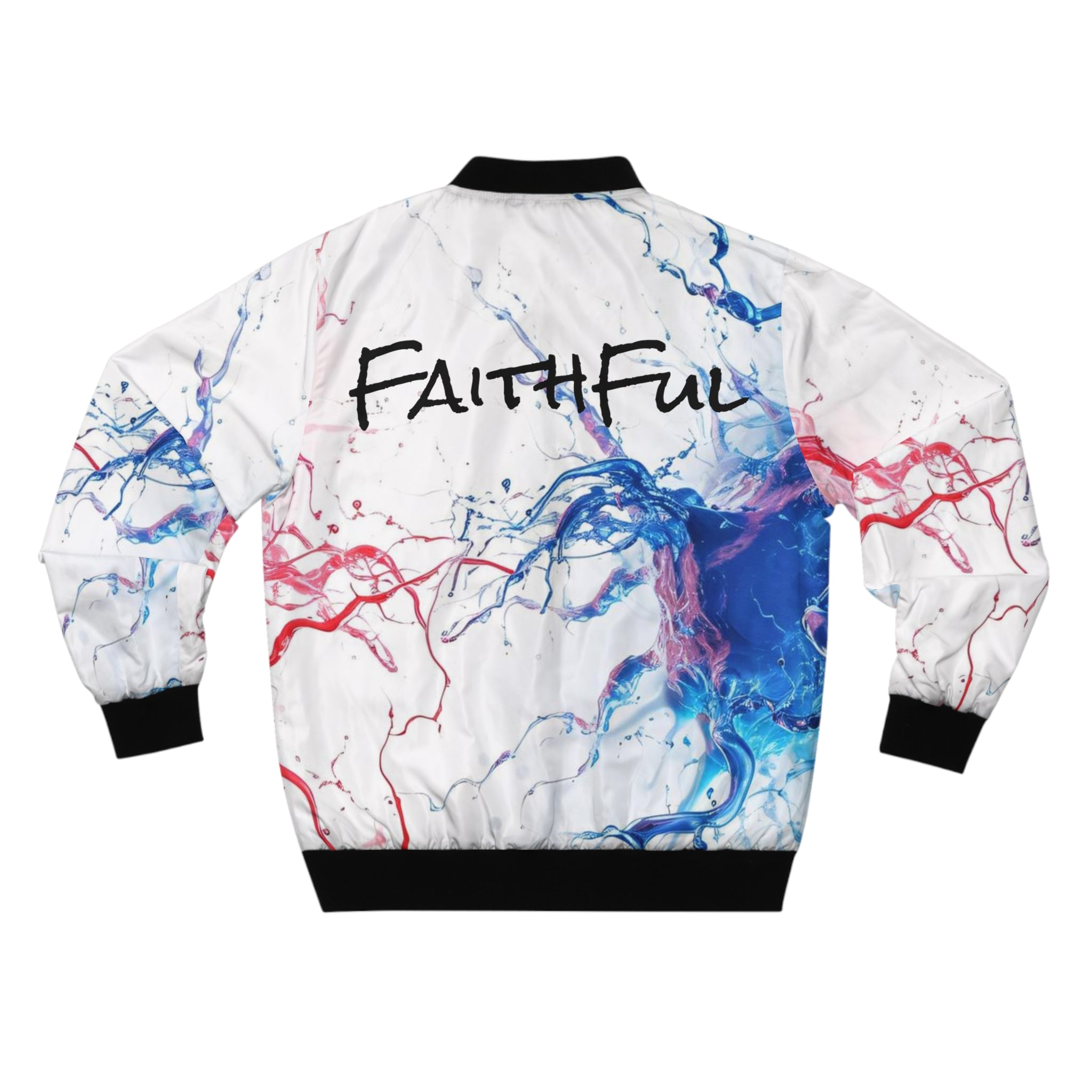 Faithful Men's Bomber Jacket ( Red/White/Blue ) - Stay In Spirit Shop