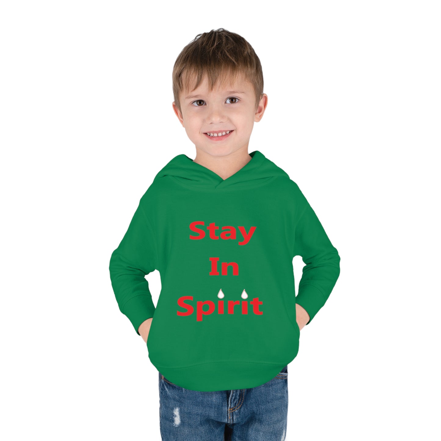 Stay In Spirit Red Lettered Toddler Pullover Fleece Hoodie - Stay In Spirit Shop