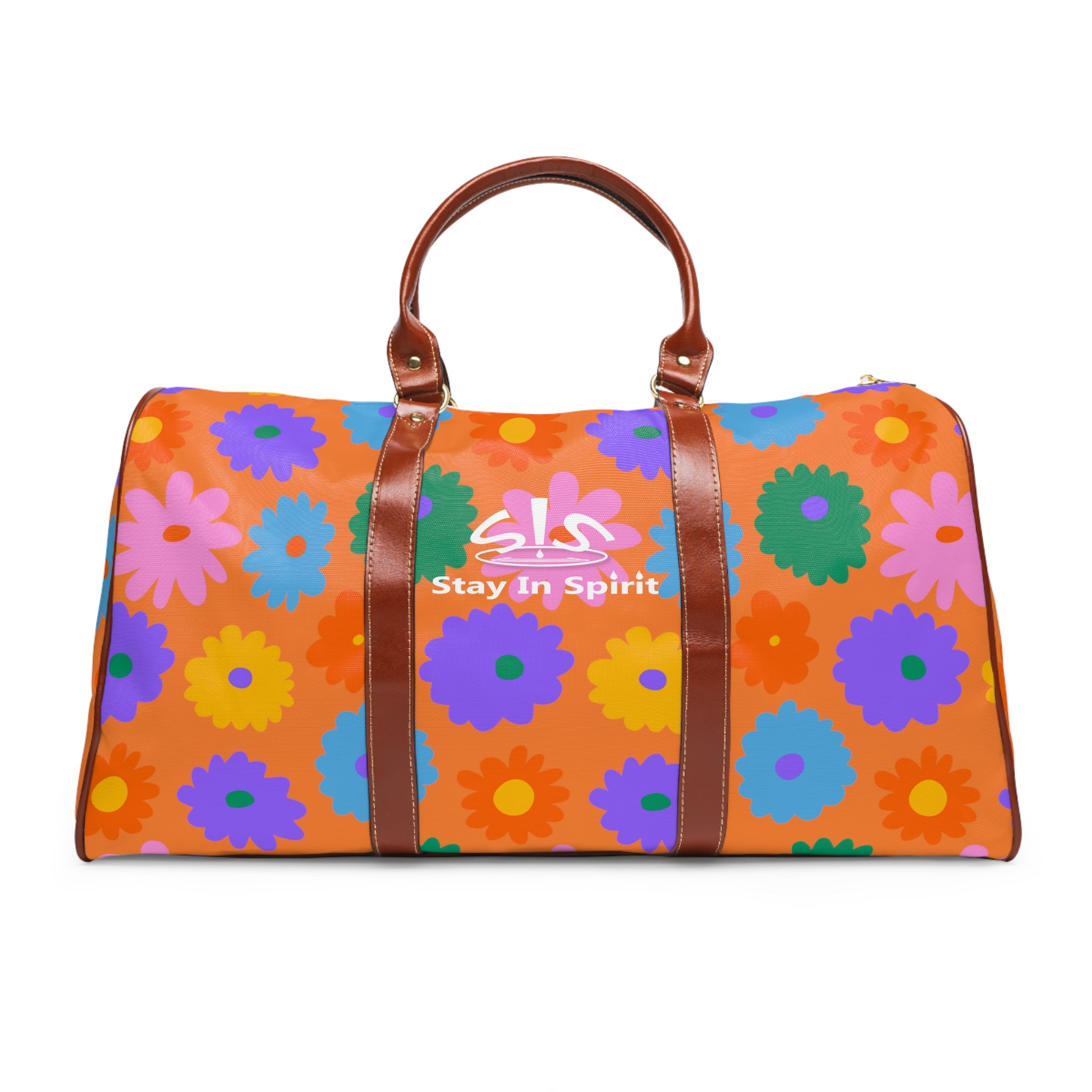 Stay In Spirit Orange Flower Waterproof Travel Bag (Luxury) - Stay In Spirit Shop