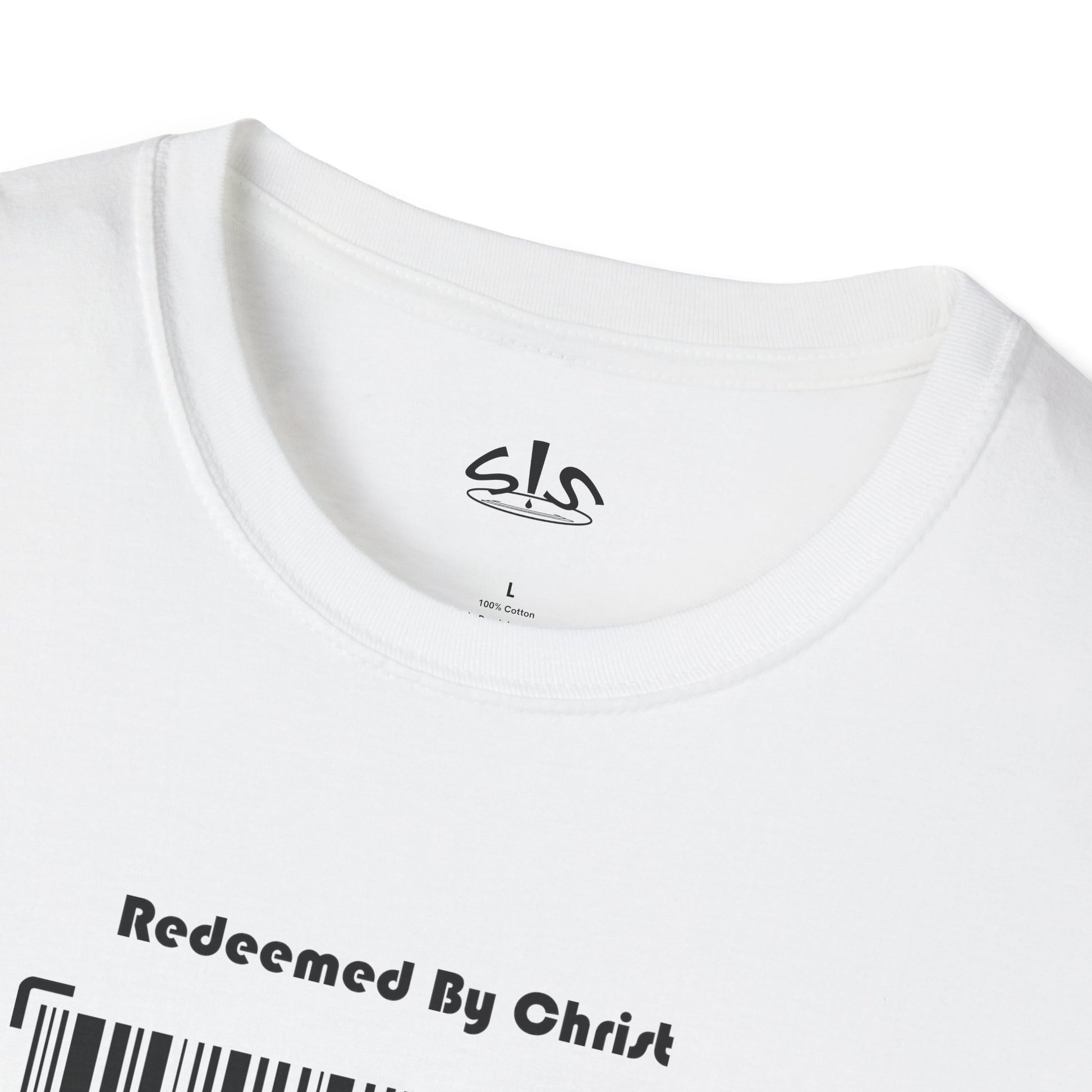 Redeemed by Christ (Black) Unisex Softstyle T-Shirt - Stay In Spirit Shop