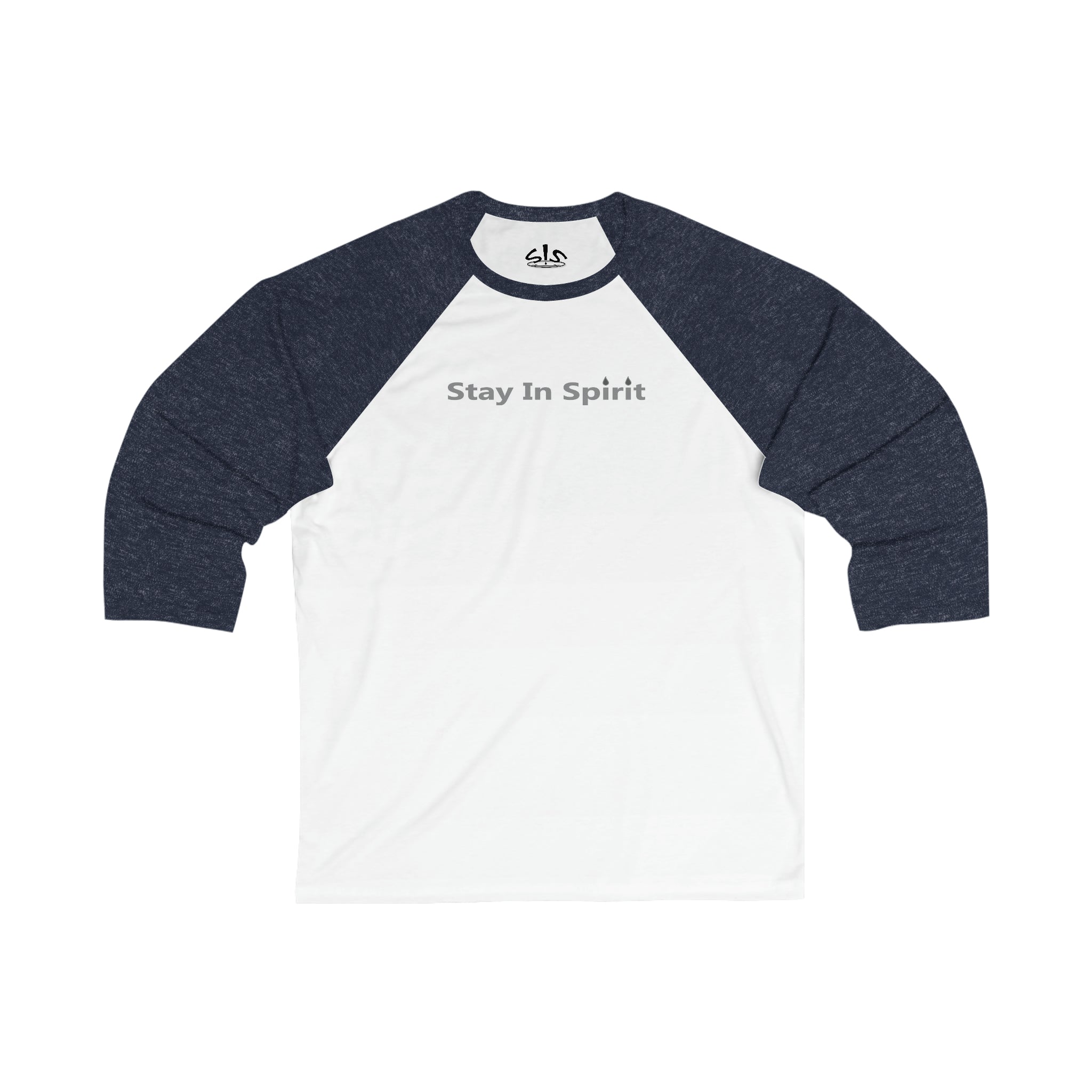 Stay In Spirit Gray Lettered Unisex 3 Sleeve Baseball Tee - Stay In Spirit Shop