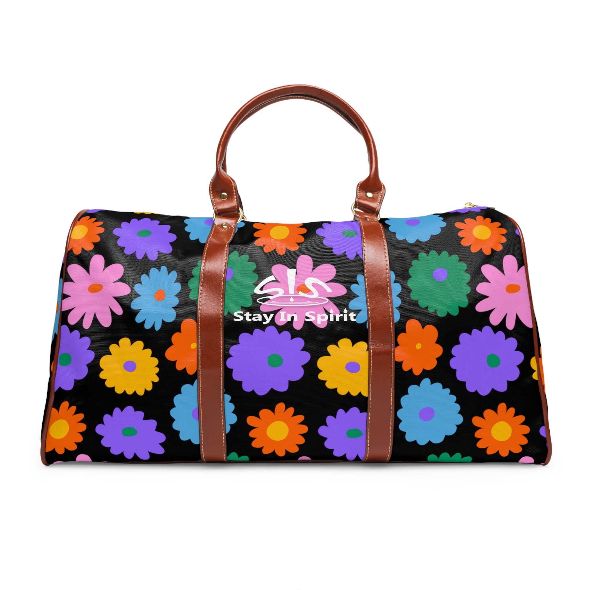 Stay In Spirit Black Flower Waterproof Travel Bag (Luxury) - Stay In Spirit Shop