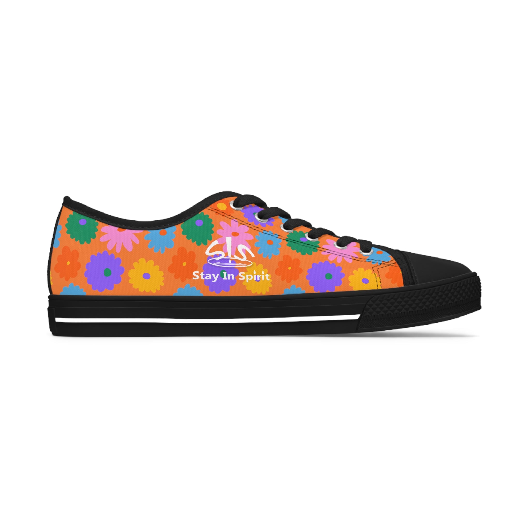 Stay In Spirit Orange Flower Women's Low Top Shoes - Stay In Spirit Shop