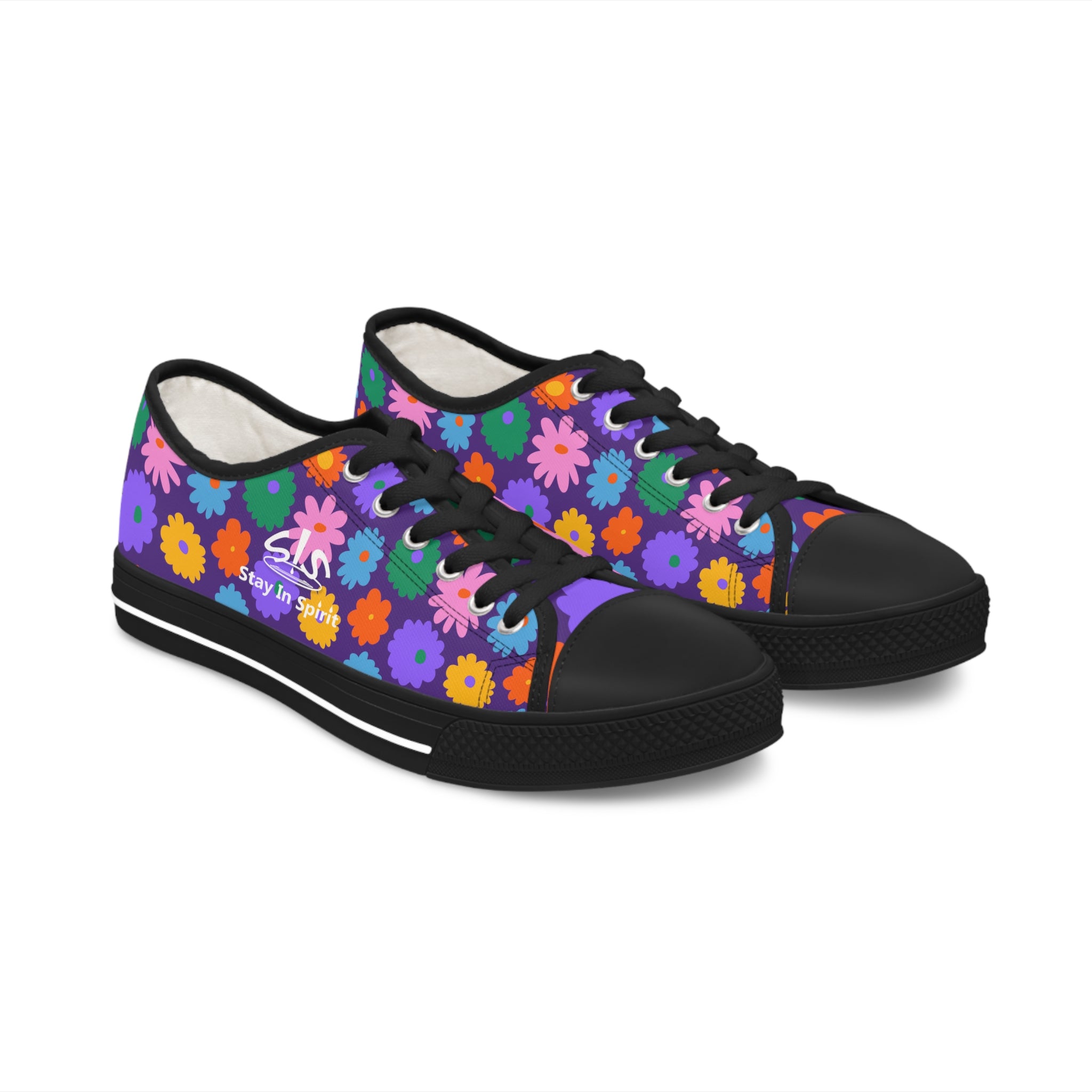 Stay In Spirit Purple Flower Women's Low Top Shoes - Stay In Spirit Shop