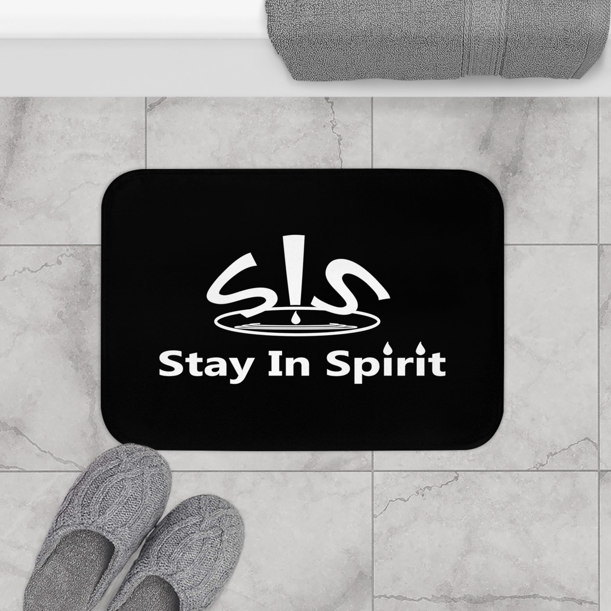 Stay In Spirit Bath Mat (Black) - Stay In Spirit Shop