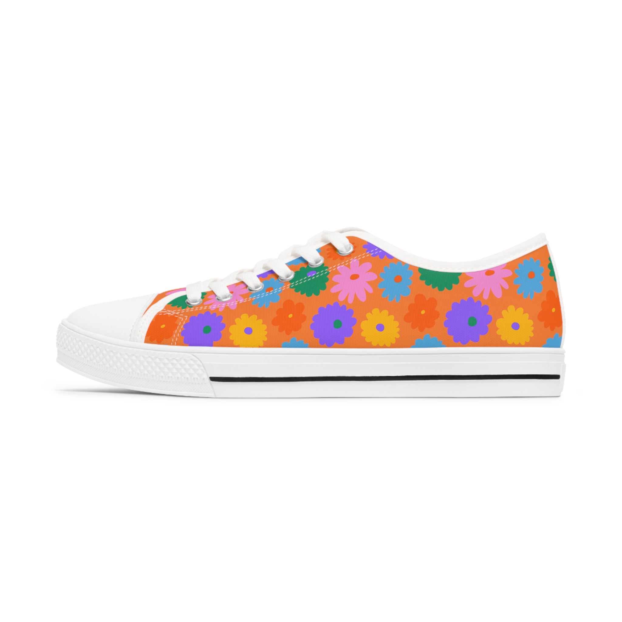 Stay In Spirit Orange Flower Women's Low Top Shoes - Stay In Spirit Shop