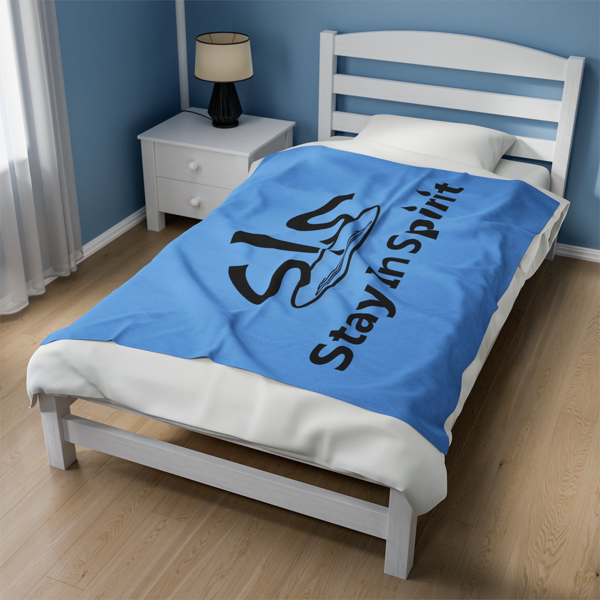 Light Blue Stay In Spirit Velveteen Plush Blanket - Stay In Spirit Shop