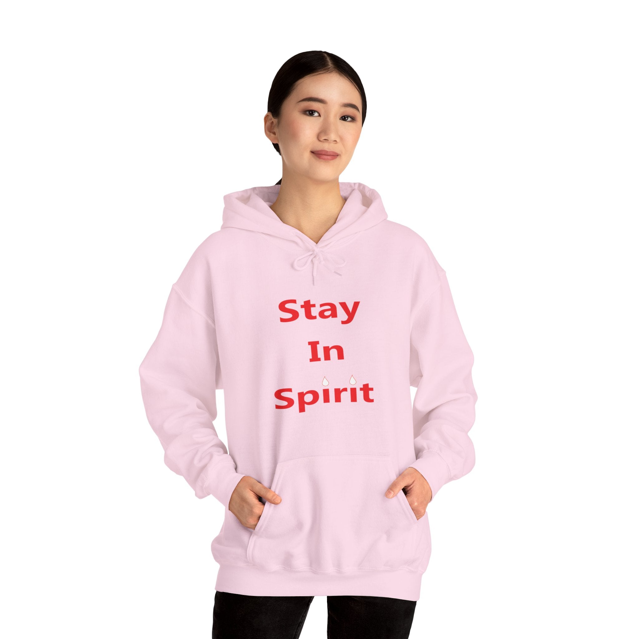 Stay In Spirit Red Lettered Unisex Heavy Blend™ Hooded Sweatshirt