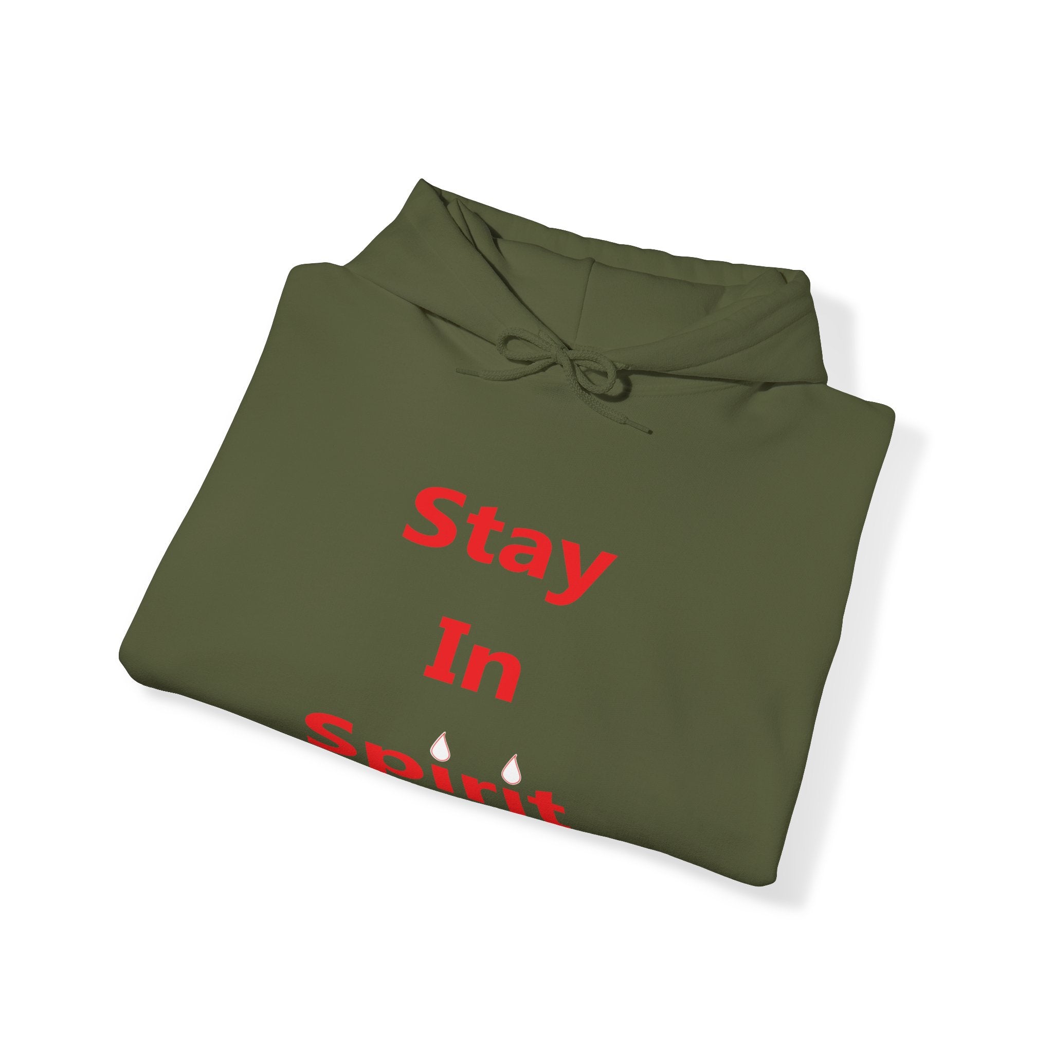 Stay In Spirit Red Lettered Unisex Heavy Blend™ Hooded Sweatshirt