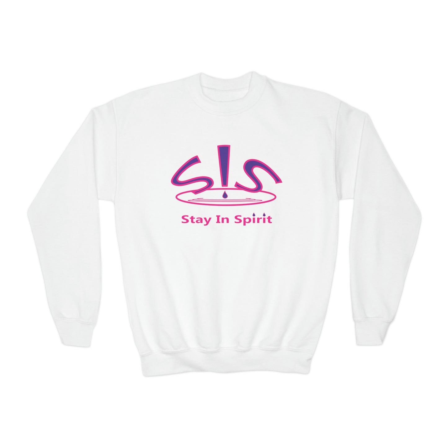 Stay In Spirit Logo (Purple/Pink) Youth Crewneck Sweatshirt - Stay In Spirit Shop