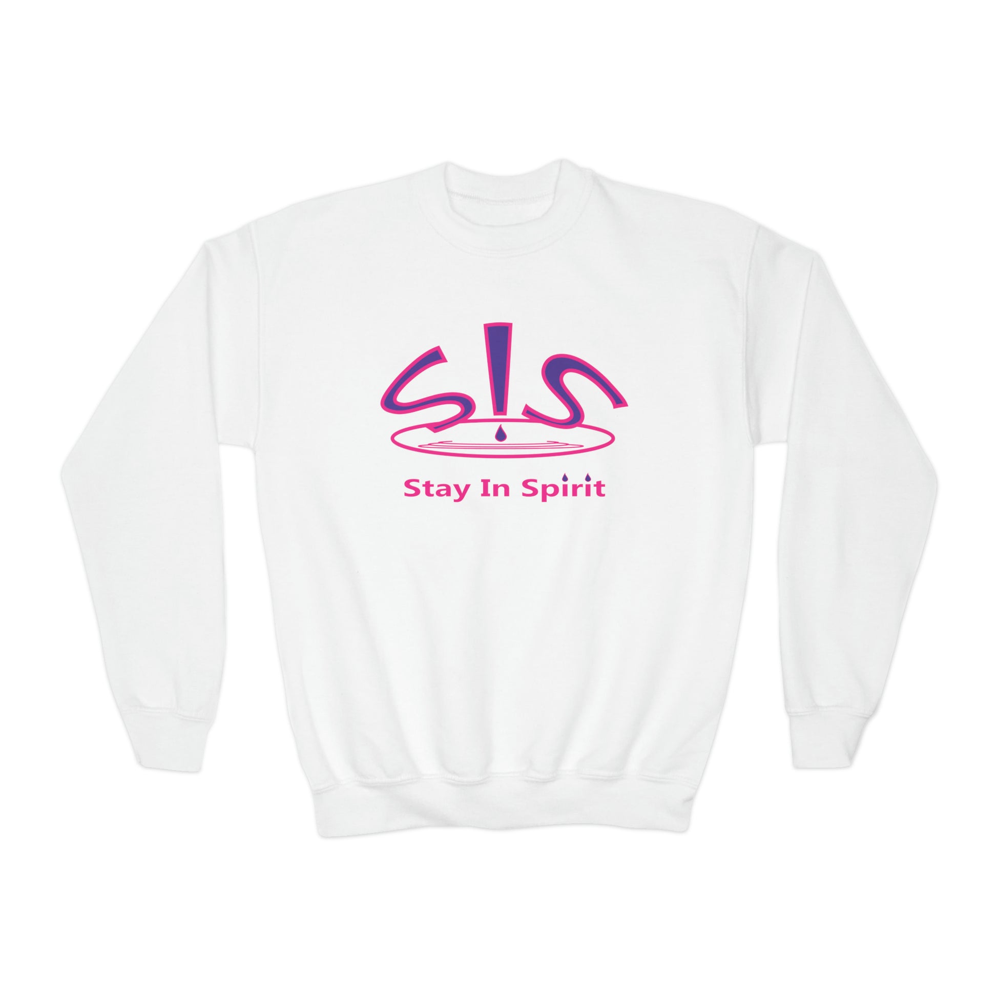 Stay In Spirit Logo (Purple/Pink) Youth Crewneck Sweatshirt - Stay In Spirit Shop