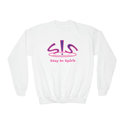 Stay In Spirit Logo (Purple/Pink) Youth Crewneck Sweatshirt - Stay In Spirit Shop