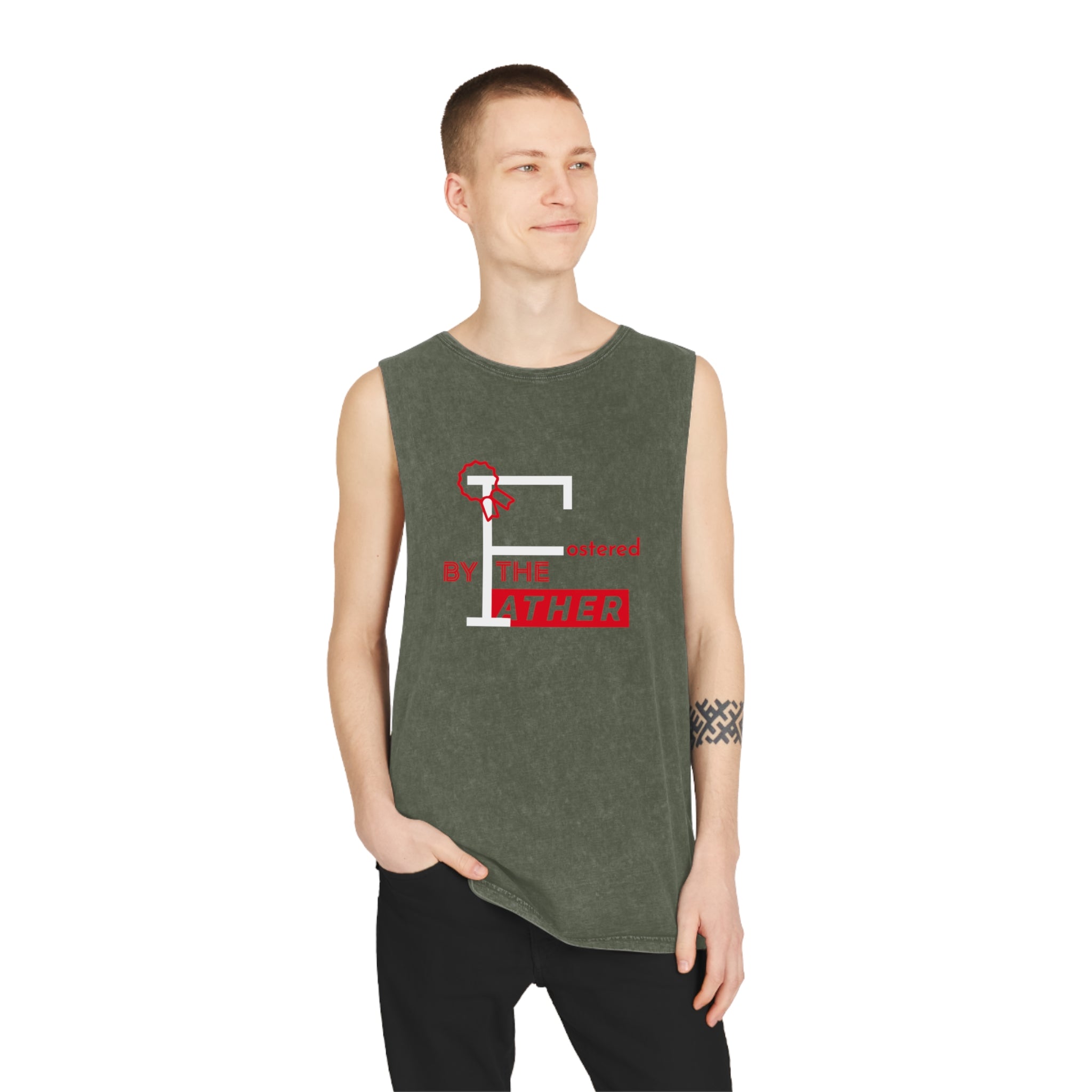 Fostered by the Father Unisex Stonewash Tank Top - Stay In Spirit Shop