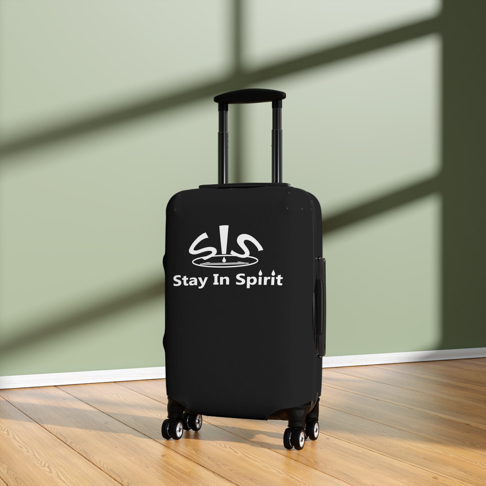 Stay In Spirit Black Luggage Cover - Stay In Spirit Shop