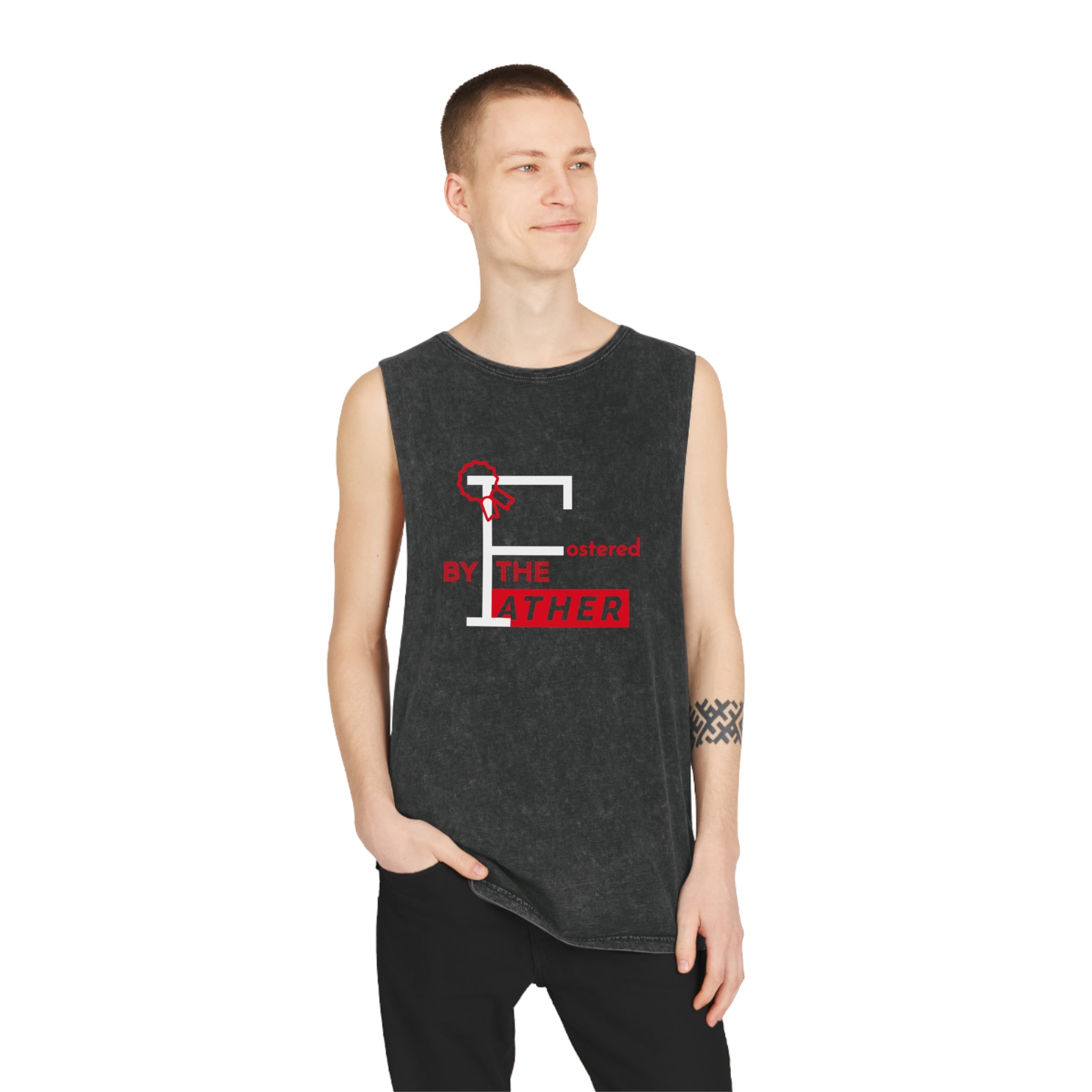 Fostered by the Father Unisex Stonewash Tank Top - Stay In Spirit Shop