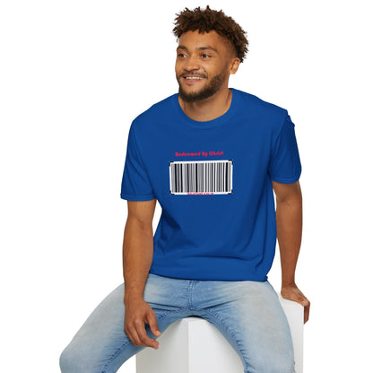 Redeemed By Christ (Red/Black) Unisex Softstyle T-Shirt - Stay In Spirit Shop