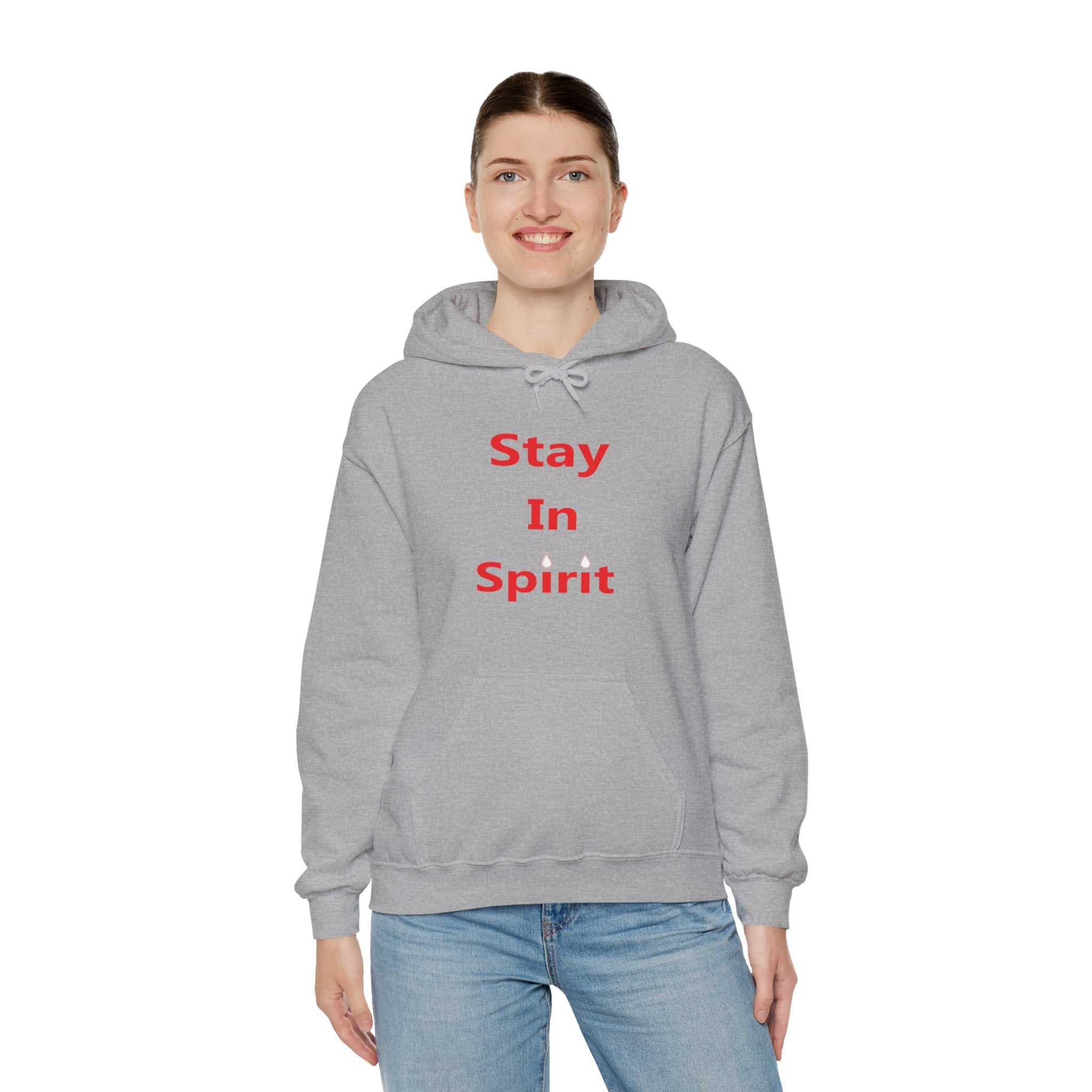 Stay In Spirit Red Lettered Unisex Heavy Blend™ Hooded Sweatshirt