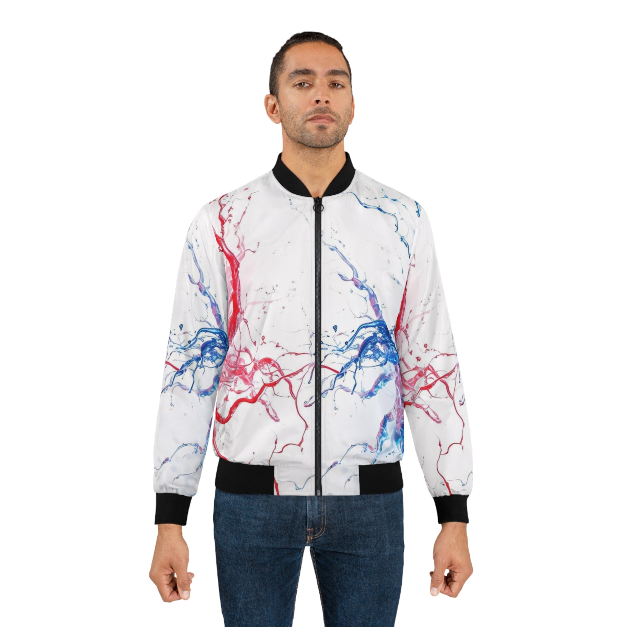 Faithful Men's Bomber Jacket ( Red/White/Blue ) - Stay In Spirit Shop