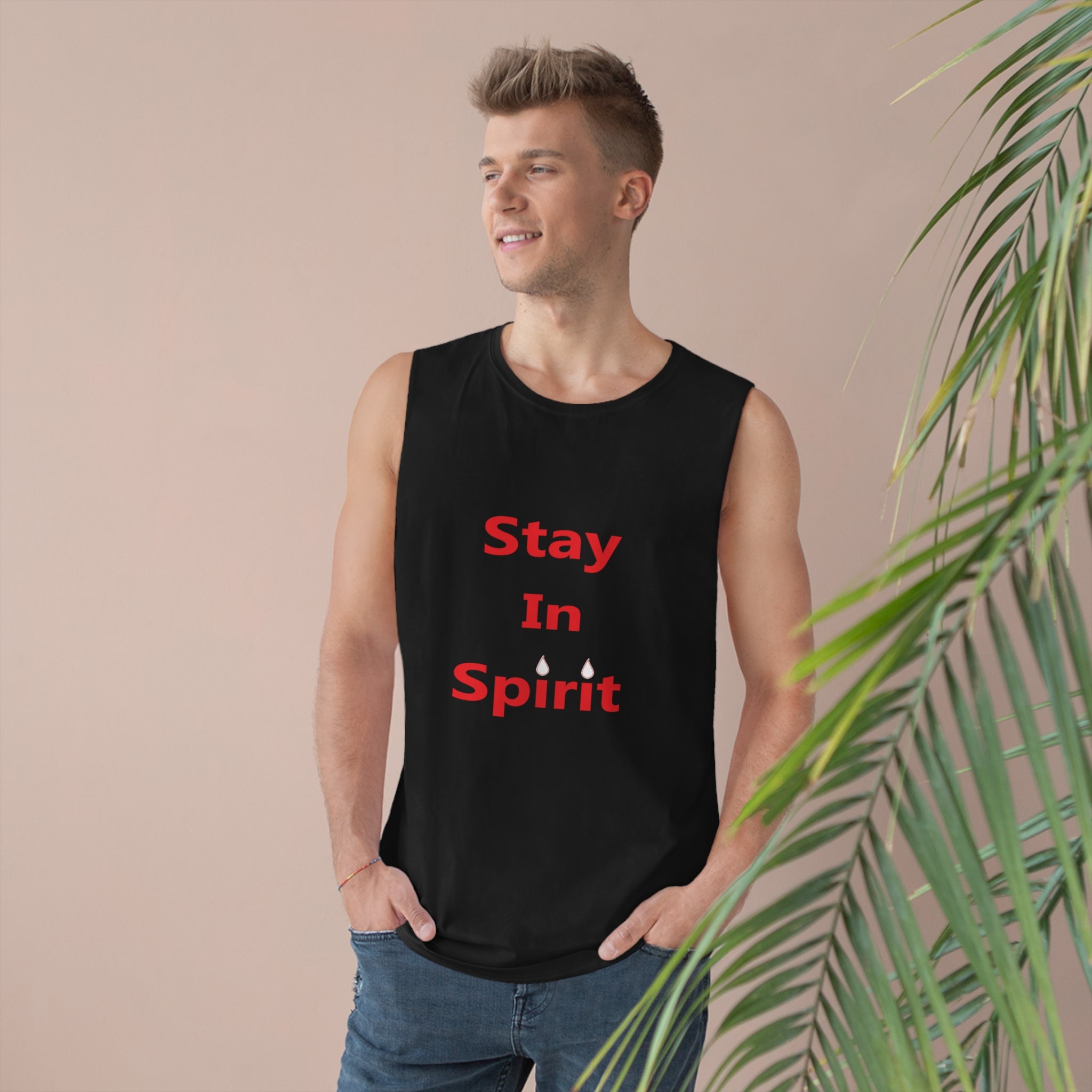 Stay In Spirit Red Lettered Unisex Barnard Tank - Stay In Spirit Shop