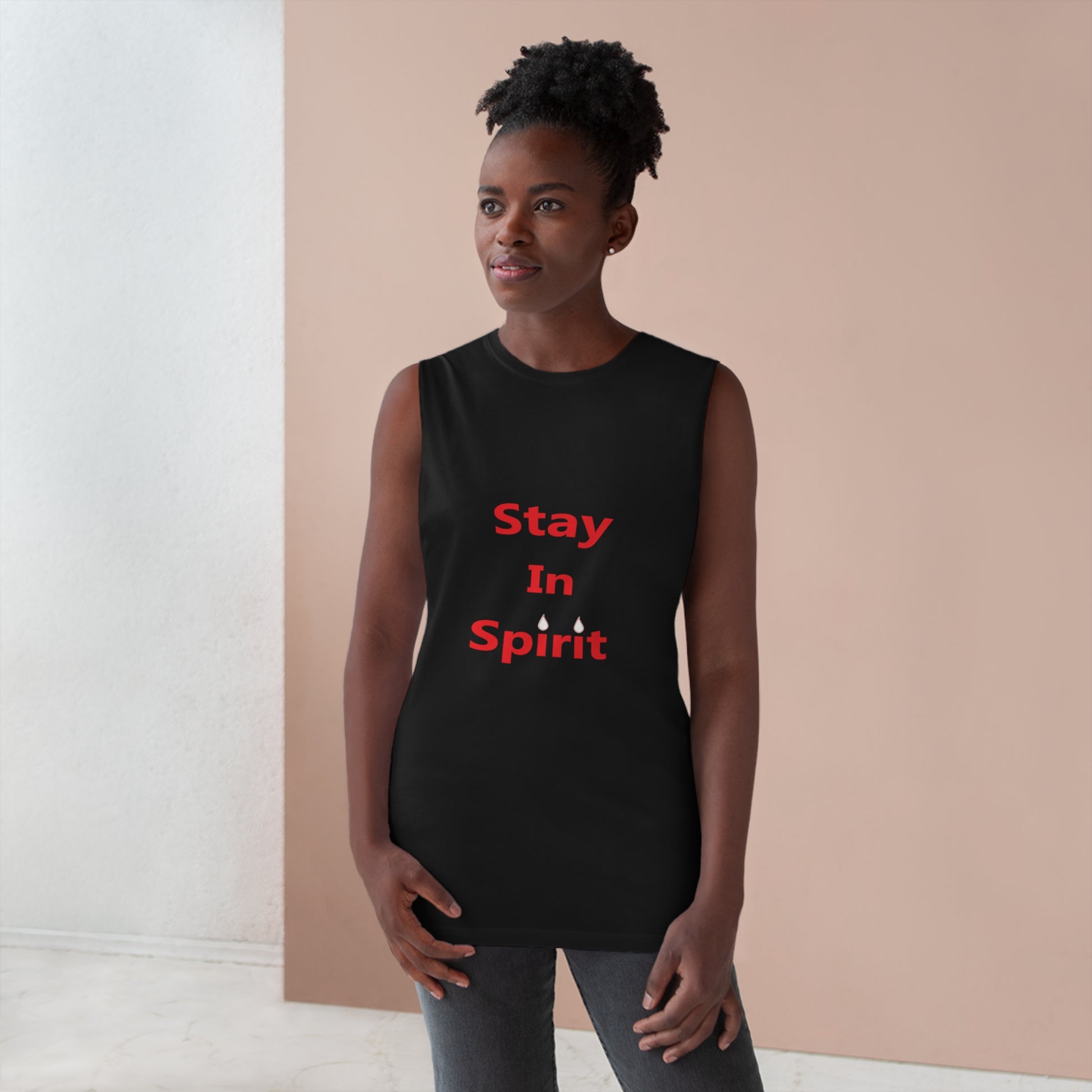 Stay In Spirit Red Lettered Unisex Barnard Tank - Stay In Spirit Shop