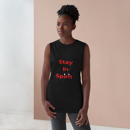 Stay In Spirit Red Lettered Unisex Barnard Tank - Stay In Spirit Shop