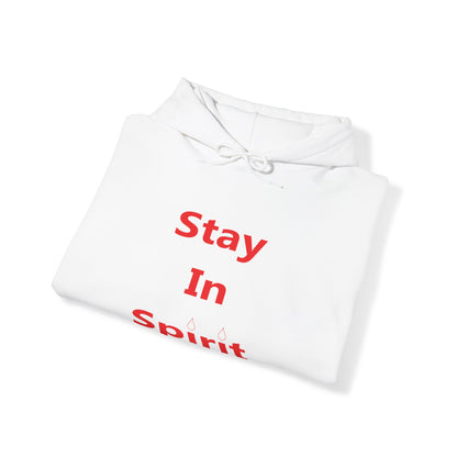 Stay In Spirit Red Lettered Unisex Heavy Blend™ Hooded Sweatshirt