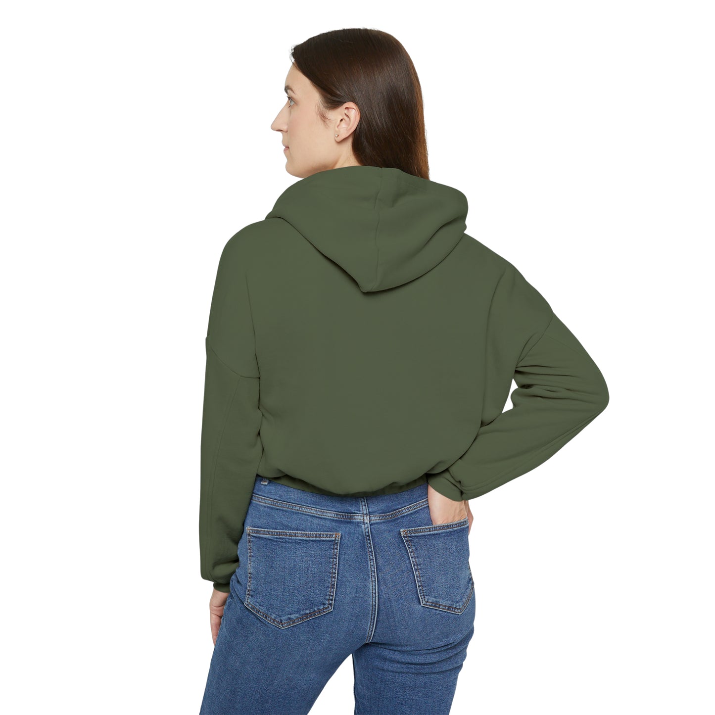 Women's Stay In Spirit White Logo Cinched Bottom Hoodie - Stay In Spirit Shop