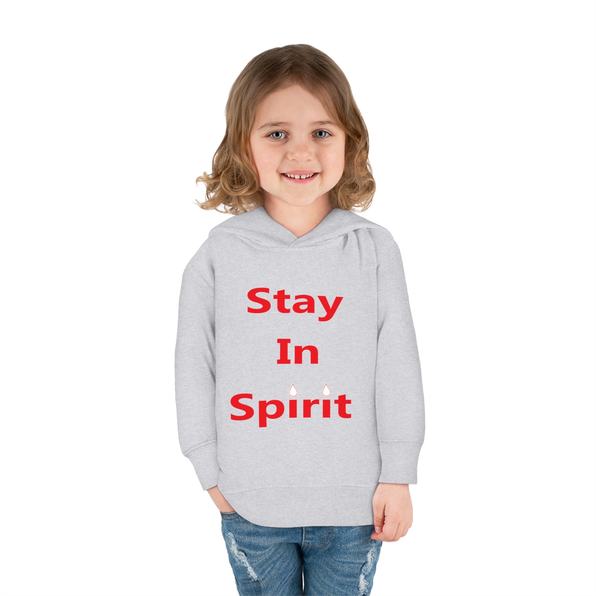 Stay In Spirit Red Lettered Toddler Pullover Fleece Hoodie - Stay In Spirit Shop