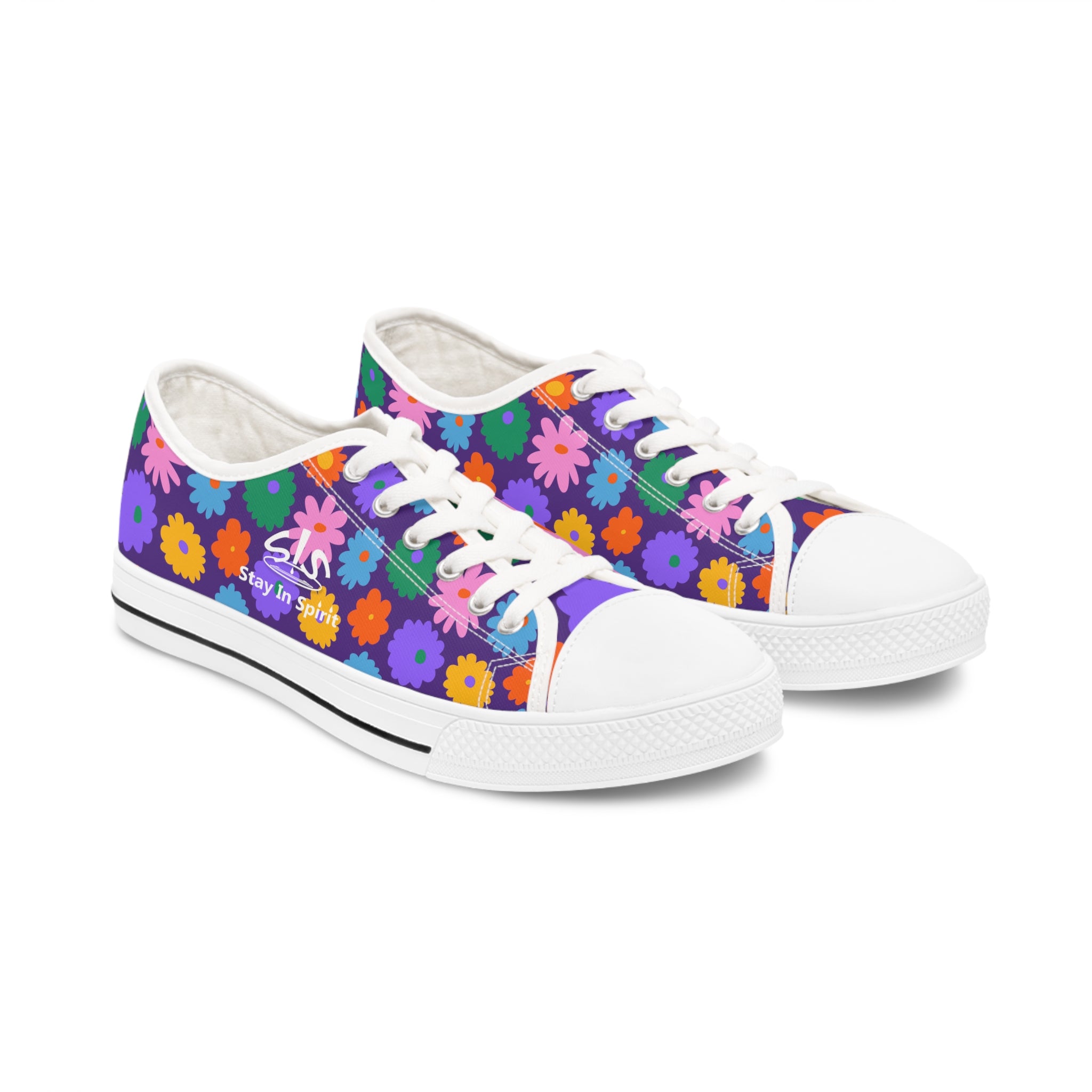 Stay In Spirit Purple Flower Women's Low Top Shoes - Stay In Spirit Shop