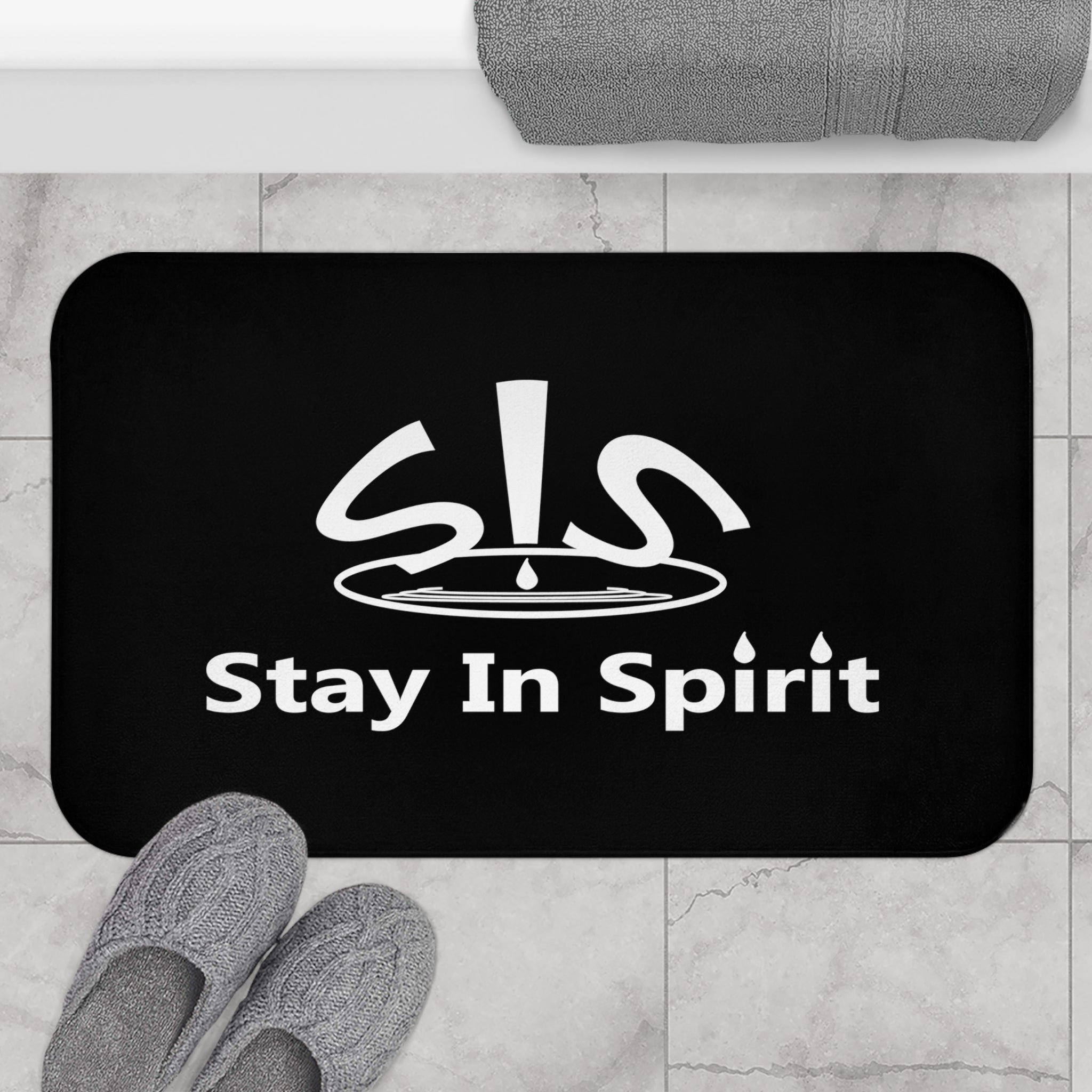 Stay In Spirit Bath Mat (Black) - Stay In Spirit Shop